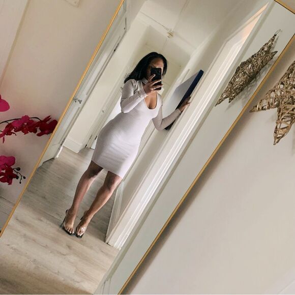 BOHOO GRAY RIBBED MIDI DRESS - Picture 2 of 12